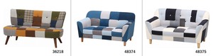 Sofa 2 DAISY Patchwork Blue Yellow