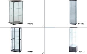 【大型配送】ガラスコレクションケース6段　（4つ扉）　BK　不二貿易