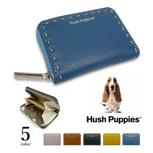 全4色 Hush Puppies ハッシュパピー リアルレザー ラウンドファスナー コインケース 小銭入れ 本革(hp3061)