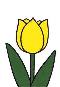 Postcard Flower Miffy Character Tulips