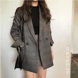 韓国ファッション 2021秋冬厳選 ダブルボタン スーツ コート「2022新作」
