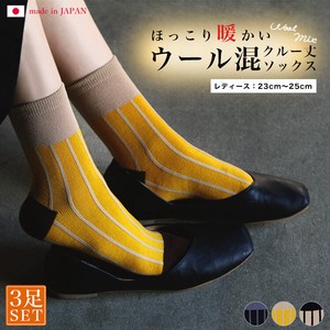 Made in Japan Wool Crew Socks Stripe