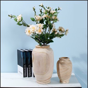 実木花瓶現代シンプルホーム花瓶の置物0814#STL854