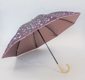 晴雨兼用　桜柄　裾ピコ加工　カラーコーティング　長傘
