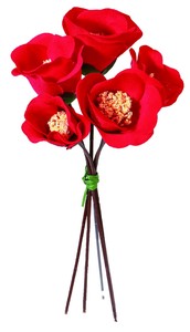 【造花】シーズナルタイプ初春 ツバキピック×5 レッド