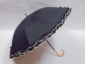晴雨兼用　フリル　裏カラーコーティング　長傘