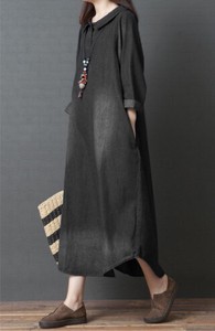 Casual Dress Long Skirt Cotton One-piece Dress M Autumn/Winter