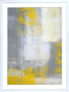 キャンバスアート Abstract Art Grey and Yellow