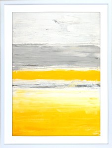 キャンバスアート Abstract Art Grey and Yellow Abstract Art Painting