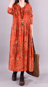 Casual Dress Long Skirt Cotton One-piece Dress M Autumn/Winter