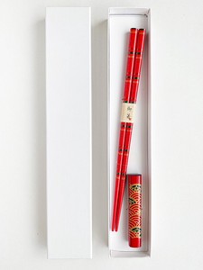 特価品■塗友禅　箸置き付きギフトセット／日本製（若狭塗箸）