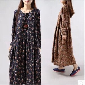 Casual Dress Floral Pattern One-piece Dress Ladies'