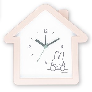 Miffy House type Clock Pink