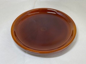 36-5705　国産木製春慶塗菓子盆　透かし菊