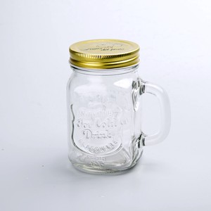 メイソンジャー　取っ手付き　蓋付マグカップ　60ml (2oz)　ガラスボトル　容器　装飾用　アメリカン雑貨