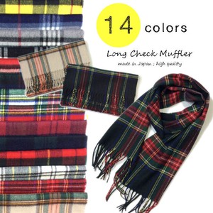 Thick Scarf Tartan Check Pattern Scarf Acrylic Made in Japan