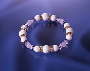White Onyx Good Luck Bracelet Happy Good Luck Card Attached