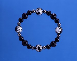 Black Onyx Bracelet Jewel Strap Feng Shui Power Card Attached