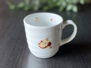 日本製　窯元直送　干支 子ども食器・マグカップ【戌（いぬ）】