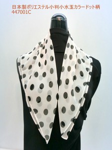 Thin Scarf Polyester Small Polka Dot Koban Autumn Winter New Item Made in Japan