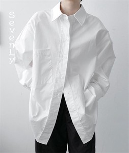 韓国ファッション	シンプル ラージポケット シャツ「2022新作」