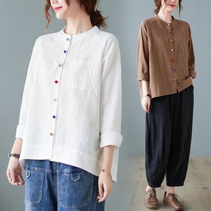 Button Shirt/Blouse Oversized Ladies'