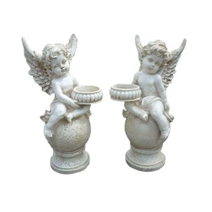 天使の庭の装飾の小像2個セット0820STL970