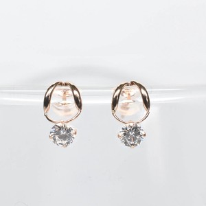 Pierced Earrings Gold Post Gold Pink 10-Karat Gold