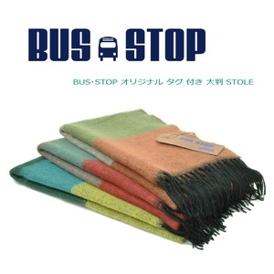 BUS STOP ボーダー風 大判 フリンジ ストール