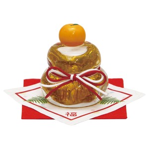 Ornament koti Glass Round Rice Cake Happy New Year Decoration