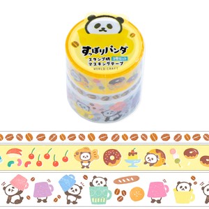 Wolrld Craft Panda Bear Washi Tape 3 rolls Set Animal Retro Food Stationery Notebook