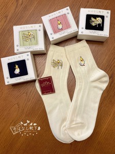 Socks Dress Up Parakeet Made in Japan Embroidery Socks Gift