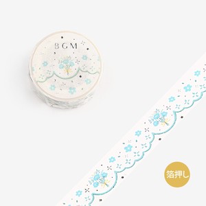 Washi Tape Life Foil Stamping Lace Blue Flower Width : 15mm Length:5m