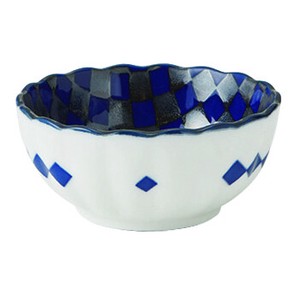 藍銀彩 菊形30鉢 [美濃焼 日本製 食器 陶磁器]