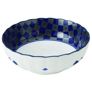 藍銀彩 菊形55鉢 [美濃焼 日本製 食器 陶磁器]