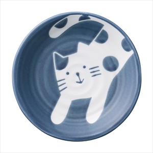 Mino ware Main Plate Rokube Cat Made in Japan