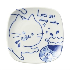 Mino ware Main Plate Cat Serving Plate Made in Japan