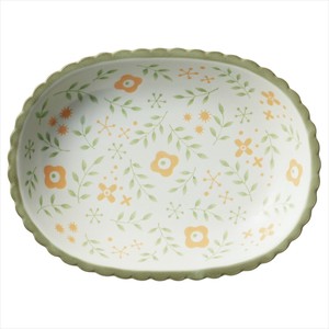 かのん ﾋﾞｽｹｯﾄ型 楕円鉢 [美濃焼 食器 日本製]