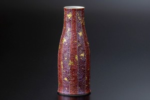 【九谷焼】6.5号花瓶　赤彩　北村和義