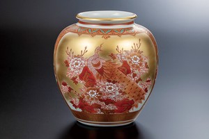 [Kutani Yaki] Size 8 Flower Vase Red