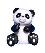 Panda Bear White Doll Figure