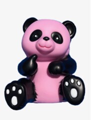 Panda Bear Pink Doll Figure