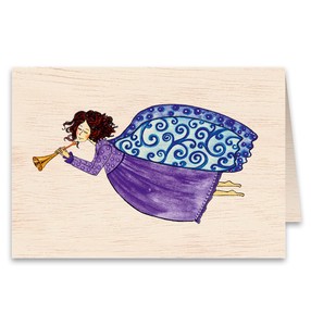 Little Natural Wood 100 Greeting Card Blue Angel