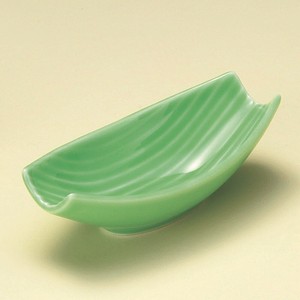 ≪メーカー取寄≫緑 笹型小鉢