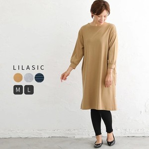 Casual Dress Side Slit Ripple 8/10 length