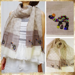 Fine Quality Wool Silk Fabric Camel Beads Work Wool Camel Beads Stole 7 9 1