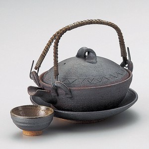 ≪メーカー取寄≫南蛮平型土瓶むし（信楽焼）
