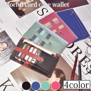 Card Case Ladies Large capacity Leather Wallet Assort Color Good Luck