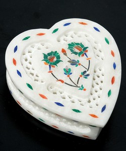 Heart-shaped Marble Stone Accessory Case