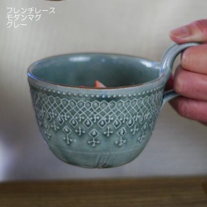 French Lace Modern Mug Gray